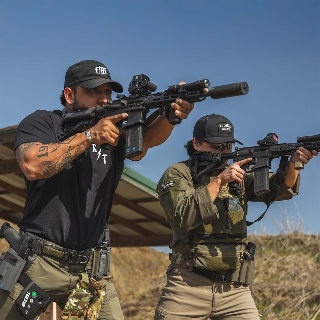 Rifle training at outdoor range
